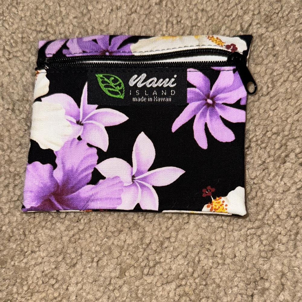 Maui Island Black and Purple Floral Mini Bag
